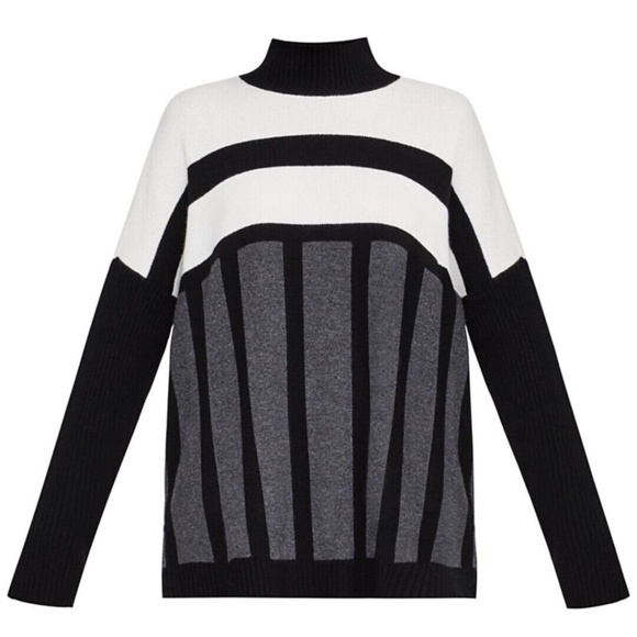 BCBGMaxAzria Color Block Funnel Neck Tunic Sweater Size XXS - Picture 5 of 10